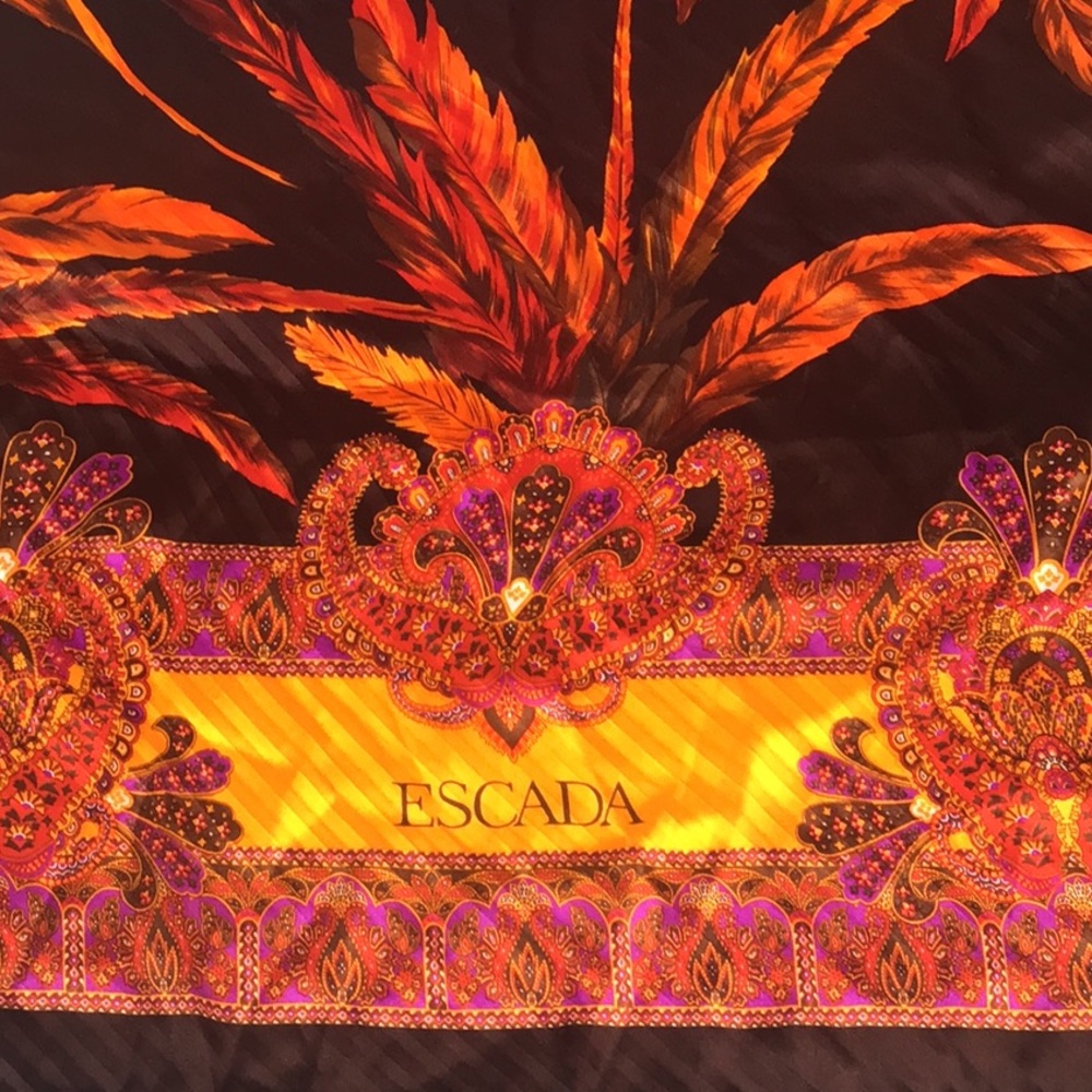 Escada  37” Square Silk Scarf never worn